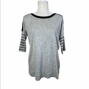 J. Crew Grey & Black Merino Wool Blend Sweater Size Small